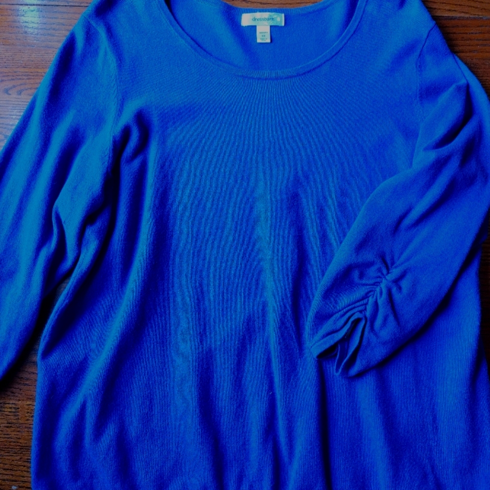 Royal Blue sweater, 3/4 sleeves